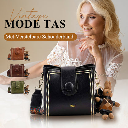 👜Vintage Mode Tas met Verstelbare Brede Schouderband