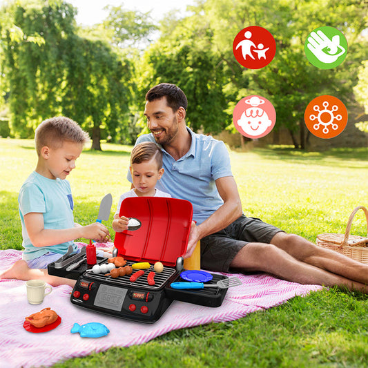 Gesimuleerde barbecue-speelset met watersproeier voor kinderen