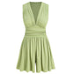 Mouwloze jumpsuit met V-hals en geplooide taille voor dames