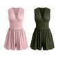 Mouwloze jumpsuit met V-hals en geplooide taille voor dames