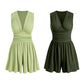 Mouwloze jumpsuit met V-hals en geplooide taille voor dames