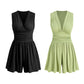 Mouwloze jumpsuit met V-hals en geplooide taille voor dames
