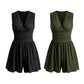 Mouwloze jumpsuit met V-hals en geplooide taille voor dames