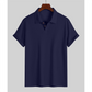 Heren casual gebreid overhemd met korte mouwen
